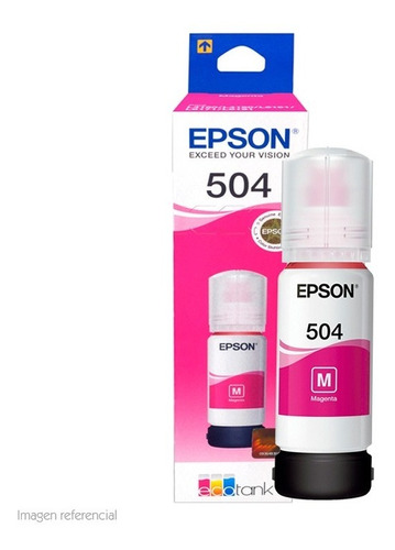 Botella De Tinta Epson Original 504 Color Magenta 