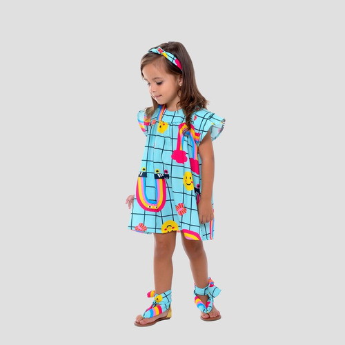 Vestido Infantil Fofo Com Acabamento Fino E Cores Vivas