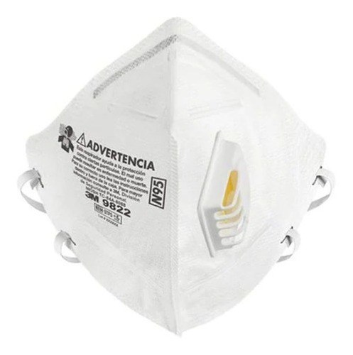 Imagen 1 de 4 de Respirador Mascarilla 3m 9822 N95 Con Valvula X 10 Unidades