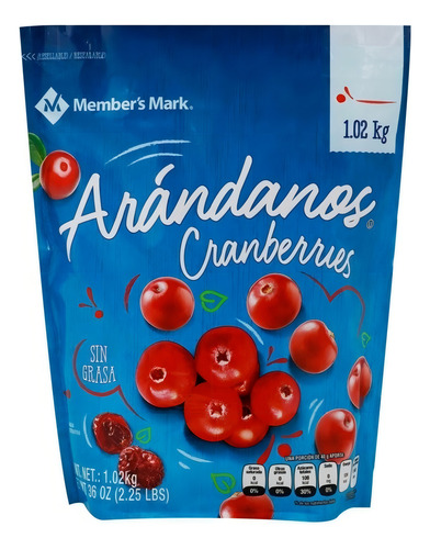 Arandanos Cranberries Member's Mark Bolsa Resellable 1.02 Kg