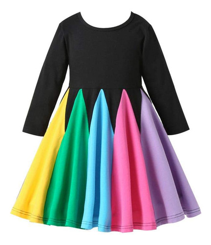 Vestido De Tutú Con Tirantes Y Volantes De Arco Iris Para .