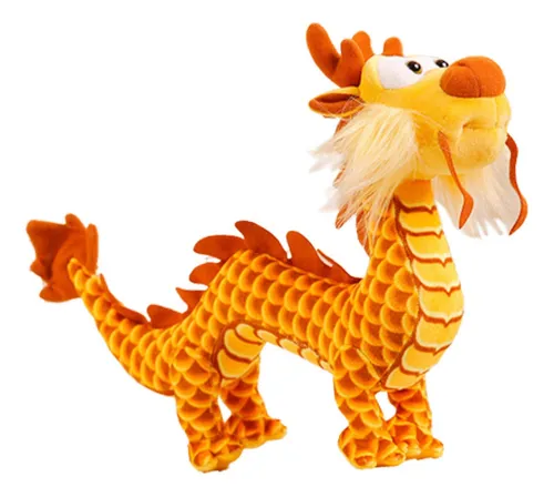 ( Muñeco De Dragón De Animales De Peluche Suave Amarillo