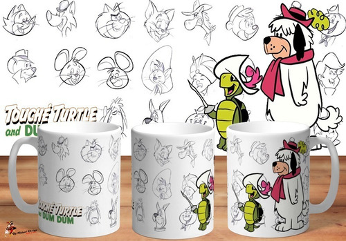 Taza De Ceramica Hanna Barbera La Tortuga Dartañan Y Dum Dum