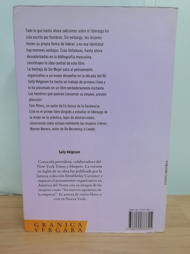 La Ventaja De Ser Mujer/ Sally Helgesen (Usado)