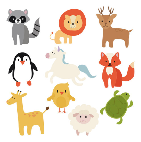 Stickers Autoadhesivo Animales Infantil Habitacion Bebe Niño