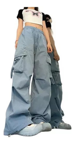 Pantalones Cargo Para Mujer, Ropa De Calle De Cintura Alta