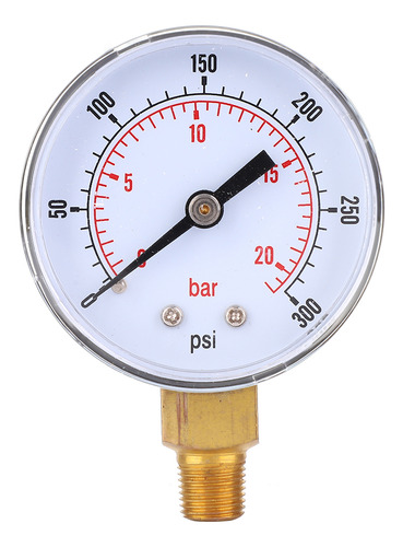 Manómetro De 0 A 300 Psi, 0-20 Bar, Esfera De 50 Mm, 1/8 Bsp