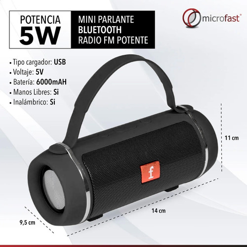 Parlante Bluetooth Portátil Inalámbrico Batería 12hs Potente