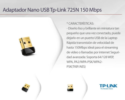 Tp-link Tl-wn725n Adaptador De Red Wifi 2.4ghz Usb 150mb