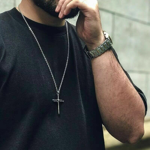 Collar Con Colgante De Cruz De Uñas Genérico Para Hombre, Ca
