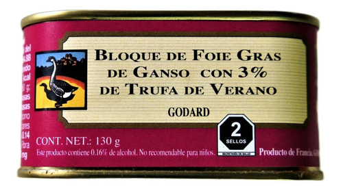 Bloque Foie Gras Paté Higado Ganso Trufa Verano Francia 130g