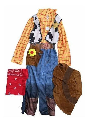 Disfraz Infantil Del Personaje Woody De Toy Story, Talla 6-7 Años (110-120cms). Incluye 4pzs. 