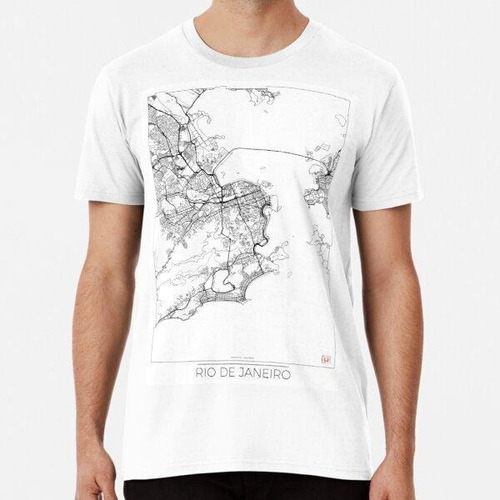 Remera Mapa De Río De Janeiro Mínimo Algodon Premium