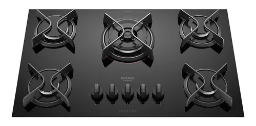 comprar Cooktop 5 Bocas A Gás Dako Supreme Tripla Chama Preto Bivolt