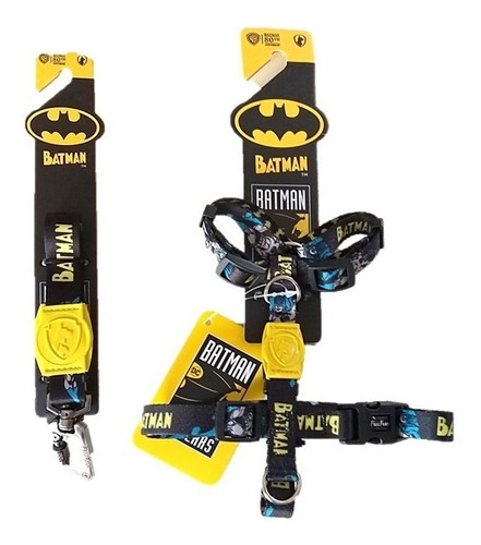 Peitoral H E Guia Para Cachorro Modelo Batman Oficial M