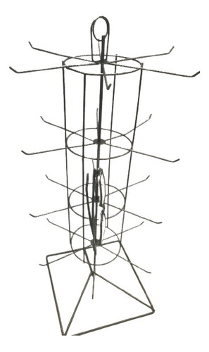 Exhibidor Giratorio Gancho Botanero, Araña 4 Niv. Jaspeado