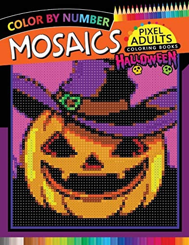 Halloween Mosaics Pixel Adults Coloring Books Color By Numbe