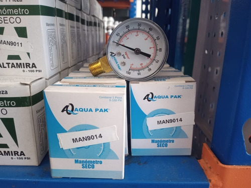 Manometro Tipo Seco 2 PuLG, Sin Glicerina 0-100psi 2 Piezas