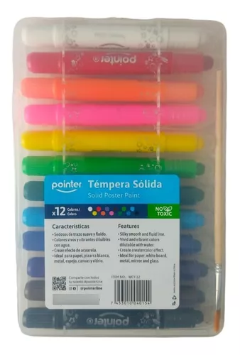 TEMPERA SÓLIDA 12 COLORES POINTER