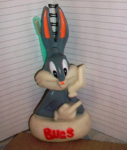 Muñeco Bugs Bunny Antiguo De Goma Con Chifle Porta Cepillo