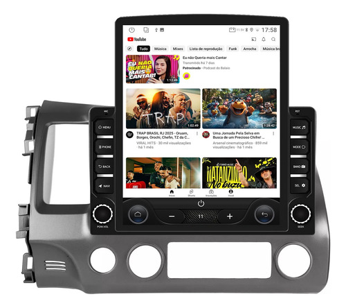 Kit Multimidia Tesla New Civic 9,7p Android Carplay 2gb 64gb