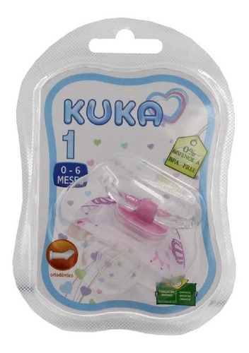 Chupeta Premium Silicone Ortodôntico Rosa 2742 Kuka