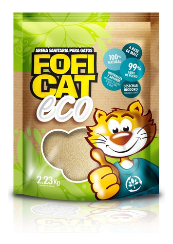 Foficat Eco | Arena Sanitaria Para Gatos X 2.27 Kg x 2.27kg de peso neto