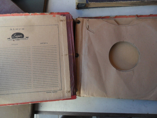 Lote 6 Portadisco Album Carpeta Disco Pasta Antiguo Porta