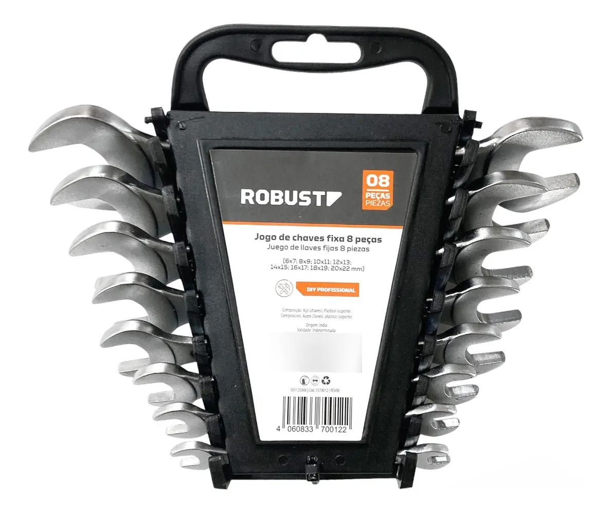 Jogo De Chaves Fixas Robust Gedore Cromado Aço Carbono 6-22mm 8 Peças