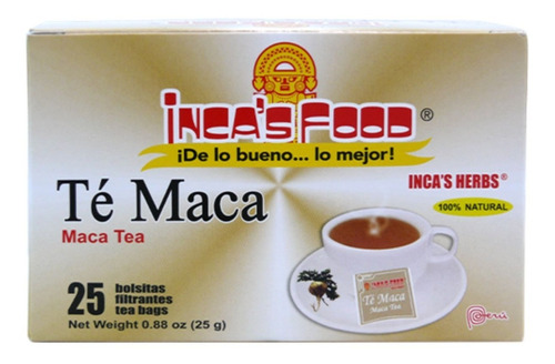 Té De Maca Peruana Inca's Food Caja Con 25 Bolsitas