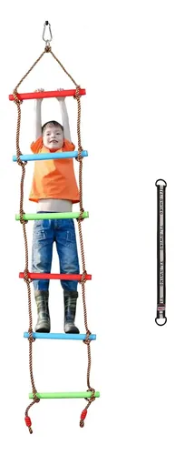 Escalera De Cuerda Colorida Para Niños (2m) Exterior | Meses sin interés