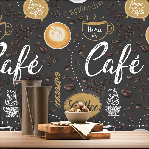 Papel De Parede Café Cafeteria Coffee Shop Kit 02 Rolos A513
