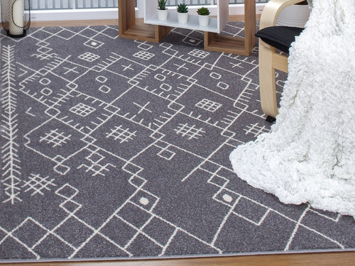 Alfombra Florida Gris Moderno 200x290 Cm Para Living 