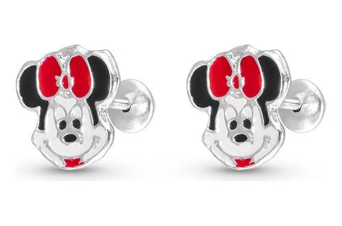 Aros Abridores Minnie Mouse  Plata 925 Bebe Nena Importados