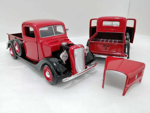  Ford 1937 //roja// Escala 1:24//19cms//. Metálica 