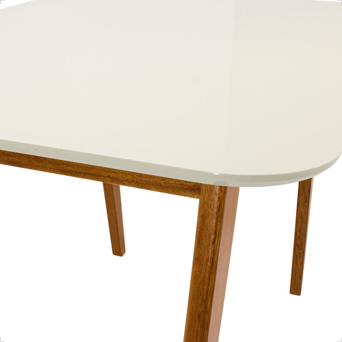 1 Mesa Midtown Madeira Maciça Tampo Off-white 80x118cm 20mm