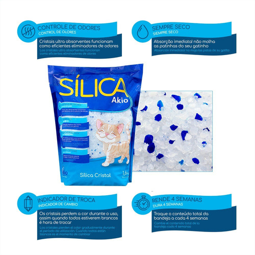 Imagen 3 de 5 de Piedras Sanitarias De Gel Silica Para Gato 8kg Con Regalo