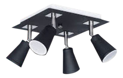 Aplique Spot Negro - Blanco 4 Luces Móvil Dublín C/lamp Led