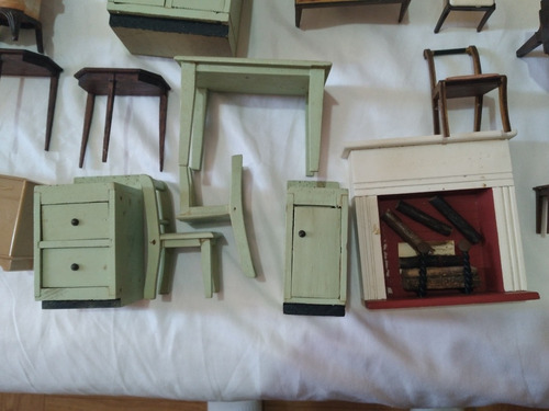 Imagen 2 de 9 de 2b Antiguo Muebles De Casa De Muñecas De Madera Renwal Otros