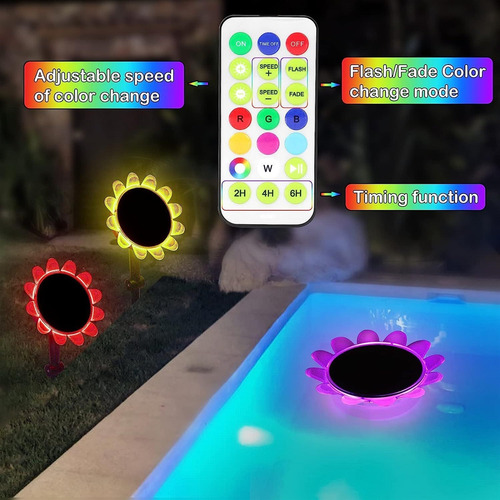 Luces Solares Flotantes Para Piscinas Luces De Flores Colore