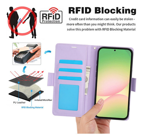 Funda De Piel Tipo Cartera Con Tapa Para Samsung Galaxy A56 A36 A26 A16 A06