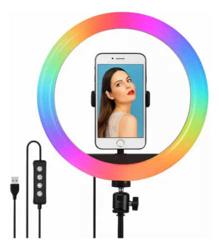 Aro De Luz Led 30cm Colores Rgb Y Blanca Profesional Fotos Rgb