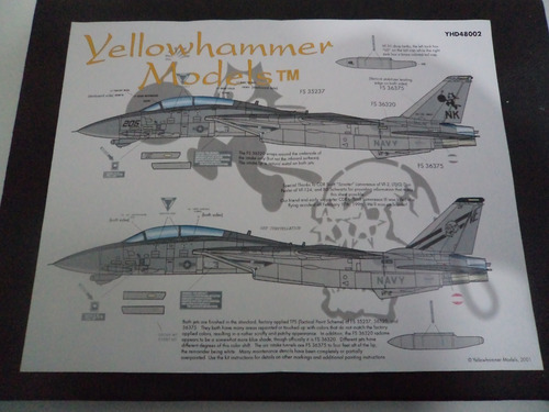 Decal Set Escala 1/48 Para F-14 Tomcat Vf-2 E Vf-31 (Usado)