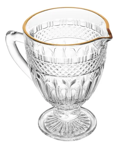 Jarra Em Vidro Brand ​1l Wolff Com Fio De Ouro