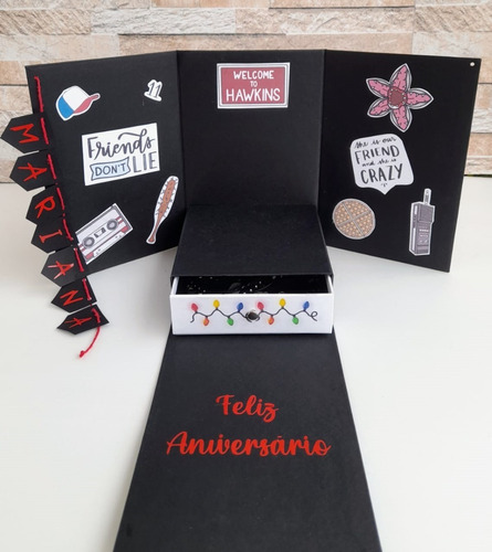 Caixa Cenário Stranger Things P/ Bolo E Gaveta P/ Doces.