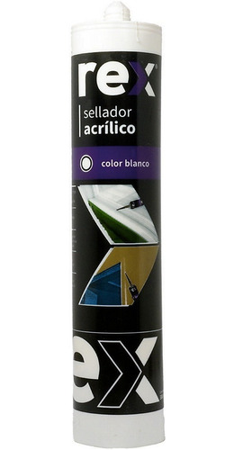 Sellador Acrílico Cartucho 300 Ml Blanco Rex Pack De 12