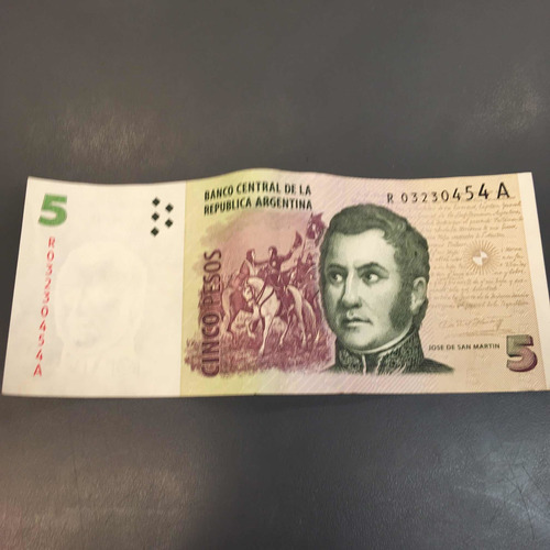 Billete 5 Pesos De Reposicion San Martin Desmonetizado 