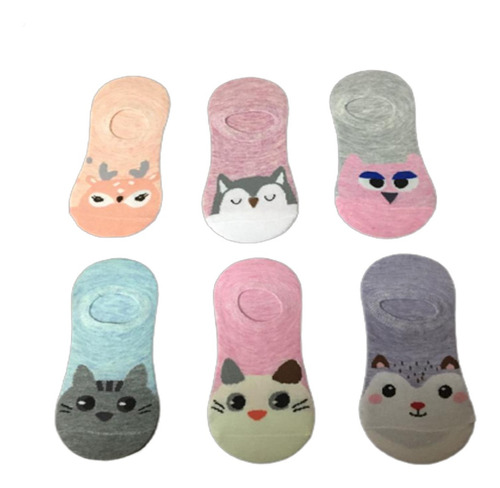 Pack 3 Pares Calcetines Animales Kawaii Surtidos Mujer Niña