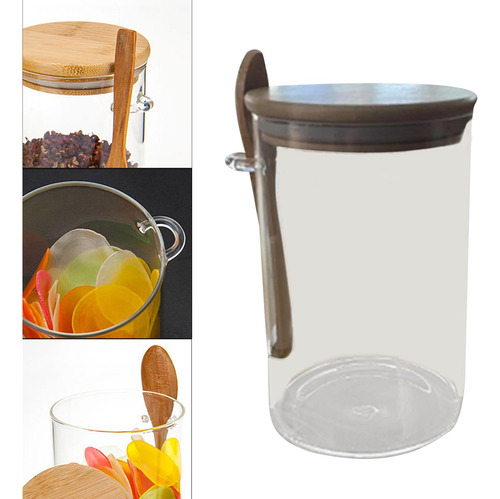 Recipientes De Vidrio Con Cuchara Suministros De Grande