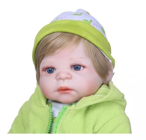 Bebê Reborn Menino Olhos fechados sorrindo – Caio – Pano – 50cm